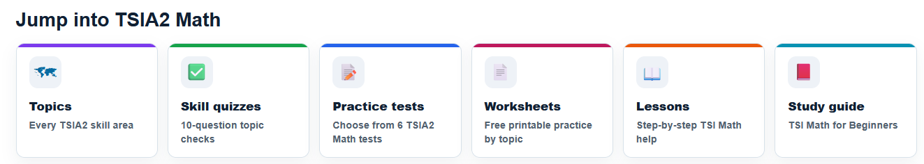 List of available options for study and practice in
Effortless Math.
