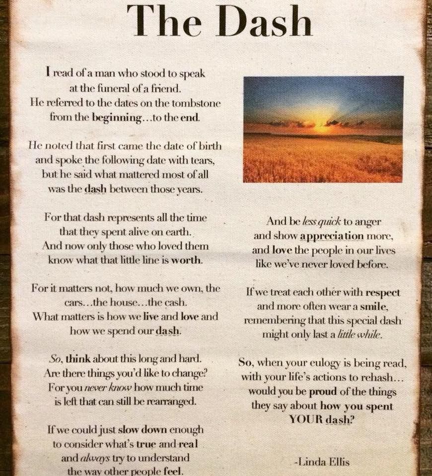 The dash poem