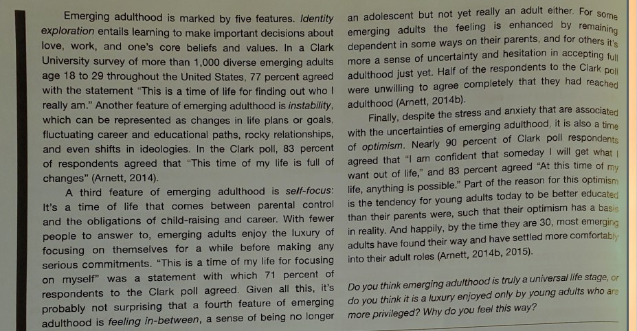 Emerging Adulthood Article continued